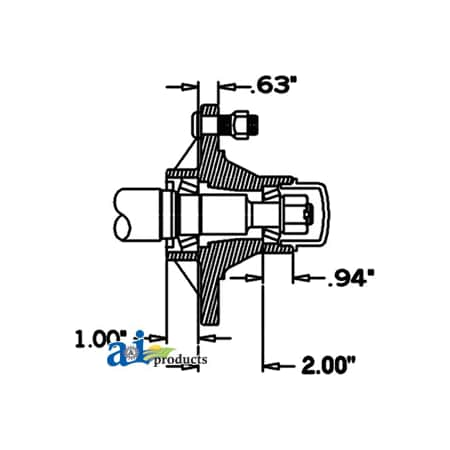 Hub & Spindle Assy. (5 Stud) 6.4 X12.4 X4.8